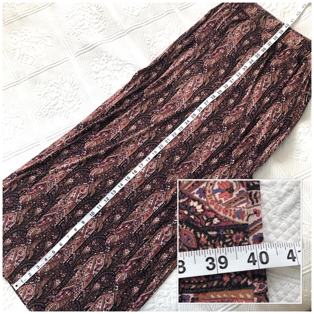 American Eagle Maxi Skirt Brown Paisley Comfortable Stretchy Soft Small - Picture 8 of 8